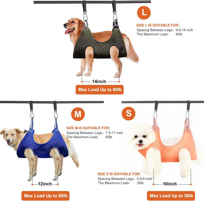 Pet Grooming Hammock, Durable Dog Hammock for Grooming, Dog Grooming Helper Cat/Dog/Pet Grooming Hammock (S(Legs Spacing: 5.1""-11.8"" / Max W: 55LB))